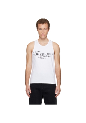 Givenchy White 'GIVENCHY' Stamp Print Tank Top