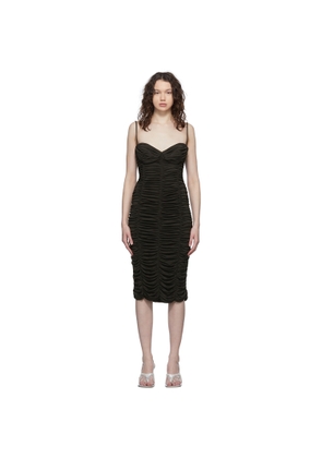 Magda Butrym Brown Sweetheart Midi Dress