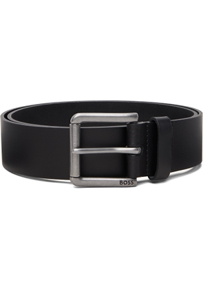 BOSS Black Roller-Buckle Leather Belt