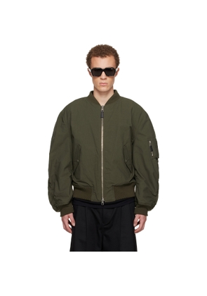 Givenchy Green Couture Seam Bomber Jacket