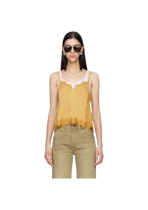 R13 Yellow Lace Trimmed Camisole