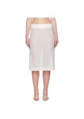 Róhe White Embroidered Organza Midi Skirt