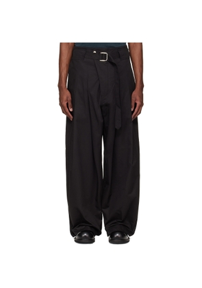 FFFPOSTALSERVICE Black Wide Belted Trousers