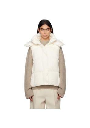 Moncler Off-White Luzule Faux-Fur Down Vest