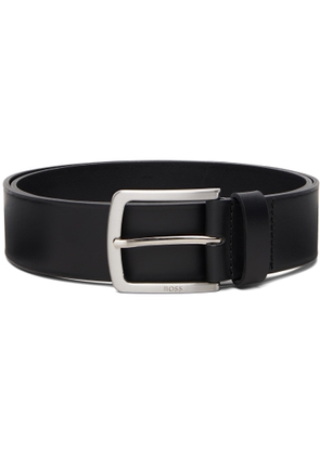 BOSS Black Italian-Leather Logo-Engraved Belt