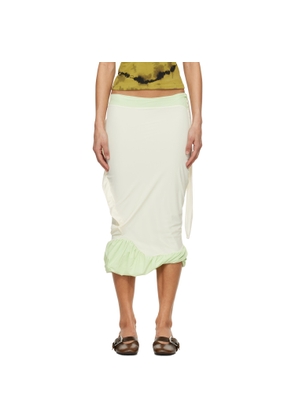 Ottolinger Green & Off-White Twisted Pencil Midi Skirt