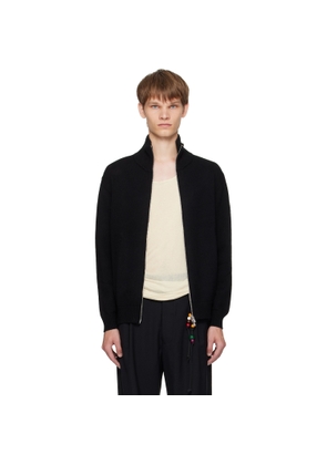 Song for the Mute Black Zip Up Funnel Cardigan