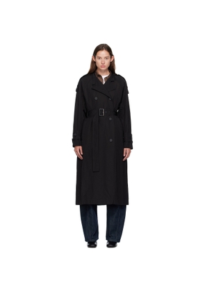 Moncler Black Matte Trevoux Trench Coat