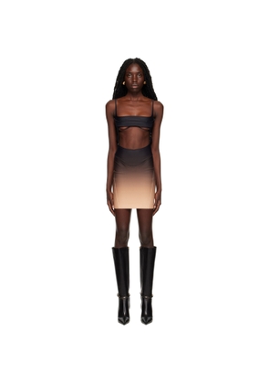 Mugler Black & Brown Dégradé Minidress