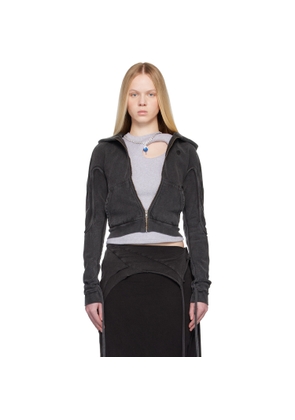 Ottolinger Black Fitted Zip Hoodie