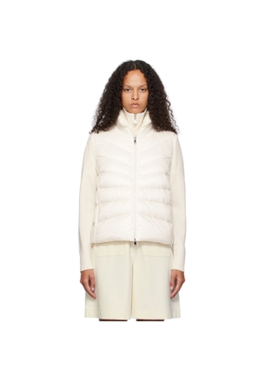Moncler Off-White Padded Wool Down Cardigan