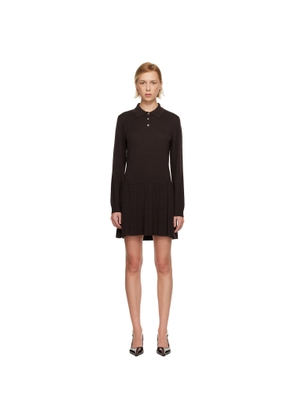 Sandy Liang Brown Hague Sweater Minidress