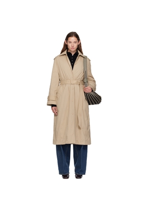 Moncler Beige Yevre Down Trench Coat