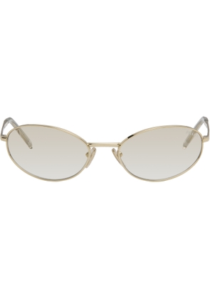 Prada Eyewear Gold Metal Oval Sunglasses