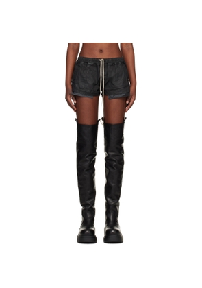 Rick Owens DRKSHDW Black Temple Fog Boxer Denim Shorts