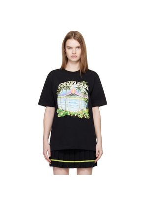Casablanca Black Volcano Short Sleeve T‐shirt