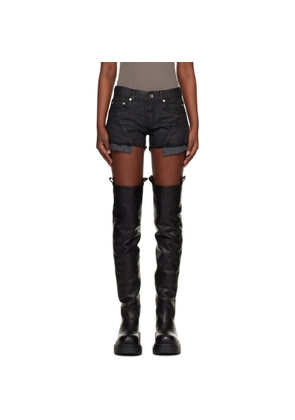 Rick Owens DRKSHDW Black Temple Lana Cut Off Denim Shorts