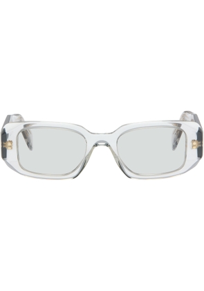 Prada Eyewear Gray Symbole Rectangle Acetate Sunglasses