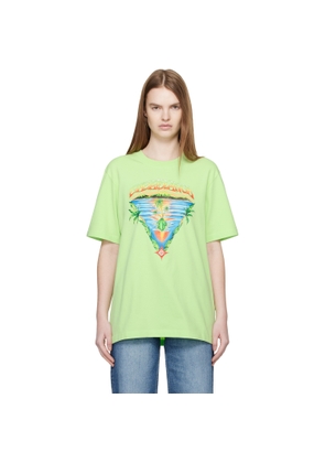 Casablanca Green Innocence Triangle Short Sleeve T‐shirt