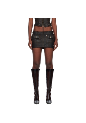 Miss Sixty Black KNWLS Edition Leather Miniskirt