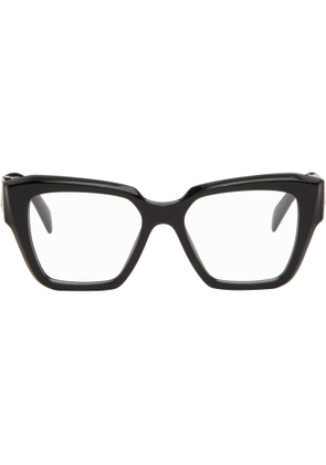 Prada Eyewear Black Symbole Rectangle Acetate Glasses