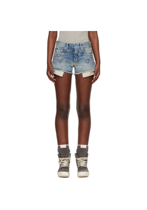 Rick Owens DRKSHDW Blue Temple Lana Cut Off Denim Shorts