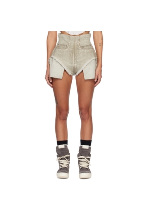 Rick Owens DRKSHDW Gray Temple Dirt Cutoff Denim Shorts