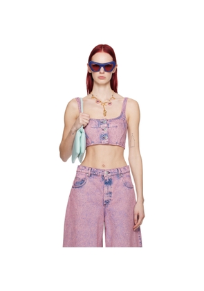 Marni Pink Paneled Denim Tank Top