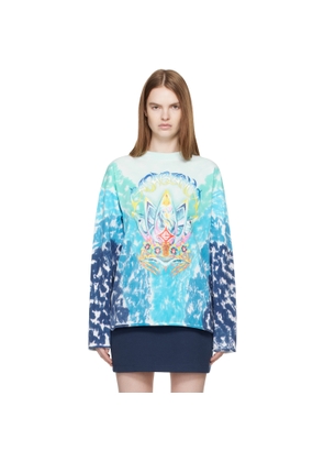 Casablanca Blue Surf Lotus Tie Dye Long Sleeve T-shirt