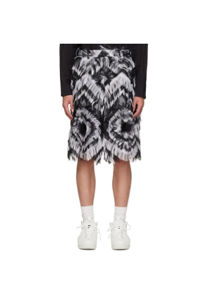 Comme des Garçons Homme Plus Black Fringed Faux-Fur Shorts