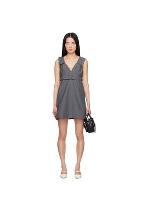 SHUSHU/TONG Gray A-Line Lapel Minidress
