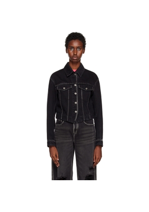 We11done Black V-Line Denim Jacket