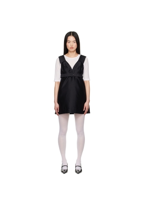 SHUSHU/TONG Black A-Line Lapel Minidress