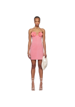 Blumarine Pink Rose Details Minidress