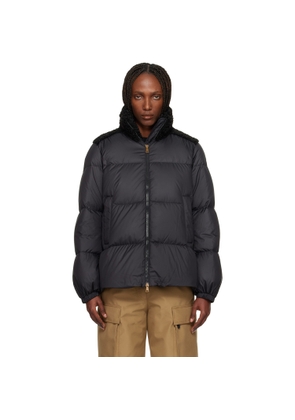 Moncler Black Esnaie Teddy-Trimmed Short Down Jacket