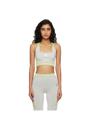 Casablanca Gray & Green Seamless Bralette