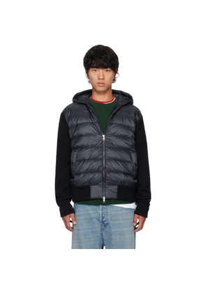 Moncler Navy Hooded Down Jacket