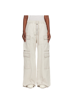Rick Owens DRKSHDW Off-White Temple Double Jumbo Belas Denim Cargo Pants