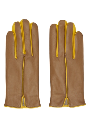 Handsome Stockholm Brown & Yellow Statement Gloves