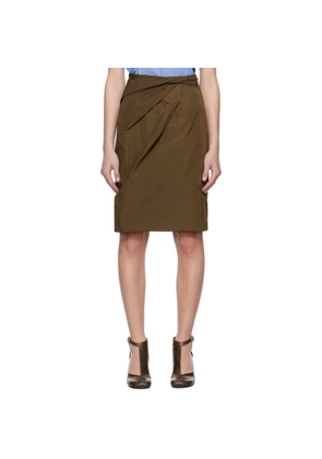 Bally Brown Drape Midi Skirt