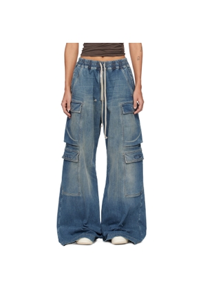 Rick Owens DRKSHDW Blue Temple Double Cargo Jumbo Belas Jeans