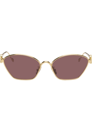 LOEWE Gold Anagram Hexagonal Sunglasses