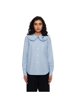 Comme des Garçons Girl Blue & White Cotton Poplin Gingham Check Shirt