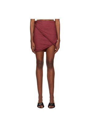 Helenamanzano Burgundy Braided Miniskirt