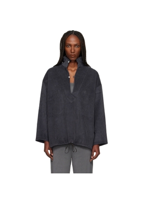 BAMBOU ROGER KWONG Gray Wide Cotton Corduroy Vareuse Turtleneck