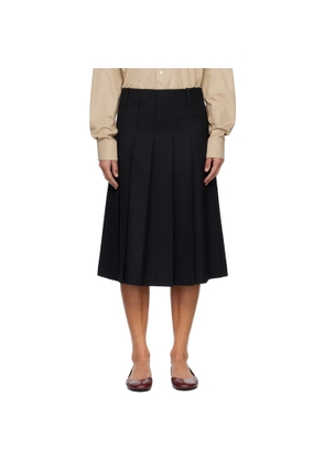 A.P.C. Black Pleated Midi Skirt