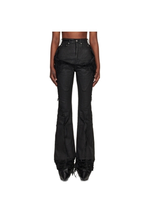 Rick Owens DRKSHDW Black Temple Slivered Bootcut Jeans
