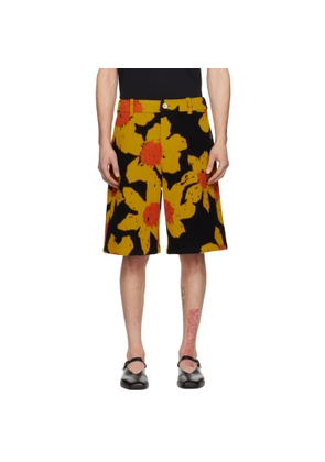 The Elder Statesman Black & Yellow Senna Shorts