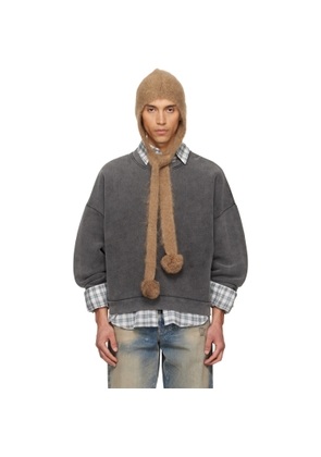Acne Studios Tan Mohair Earflap Hood