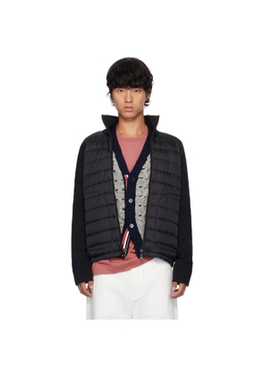 Moncler Black Quilted Down Cardigan